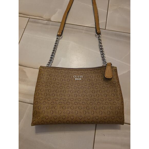 Guess Los Angeles Brown 10 x 7 Handbag Tote 23" Leather Strap - Picture 3 of 16